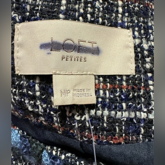 Loft Petites Cropped Tweed Jacket Size MP - Picture 10 of 11